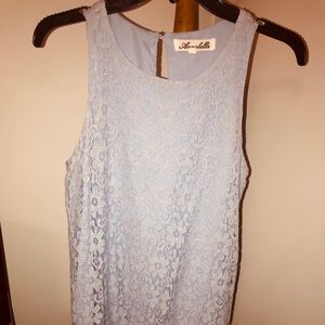 Lacy baby blue shift dress
